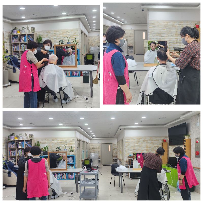 한달에 한번  어르신 두발정리 자원봉사